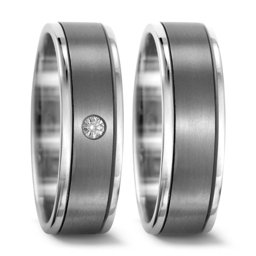 Fingerring Titan, 750/18 K Weissgold, Made in Germany