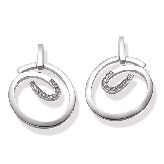 Ohrhänger 750/18 K Weissgold Diamant 0.15 ct, 24 Steine, w-si, Made in Germany