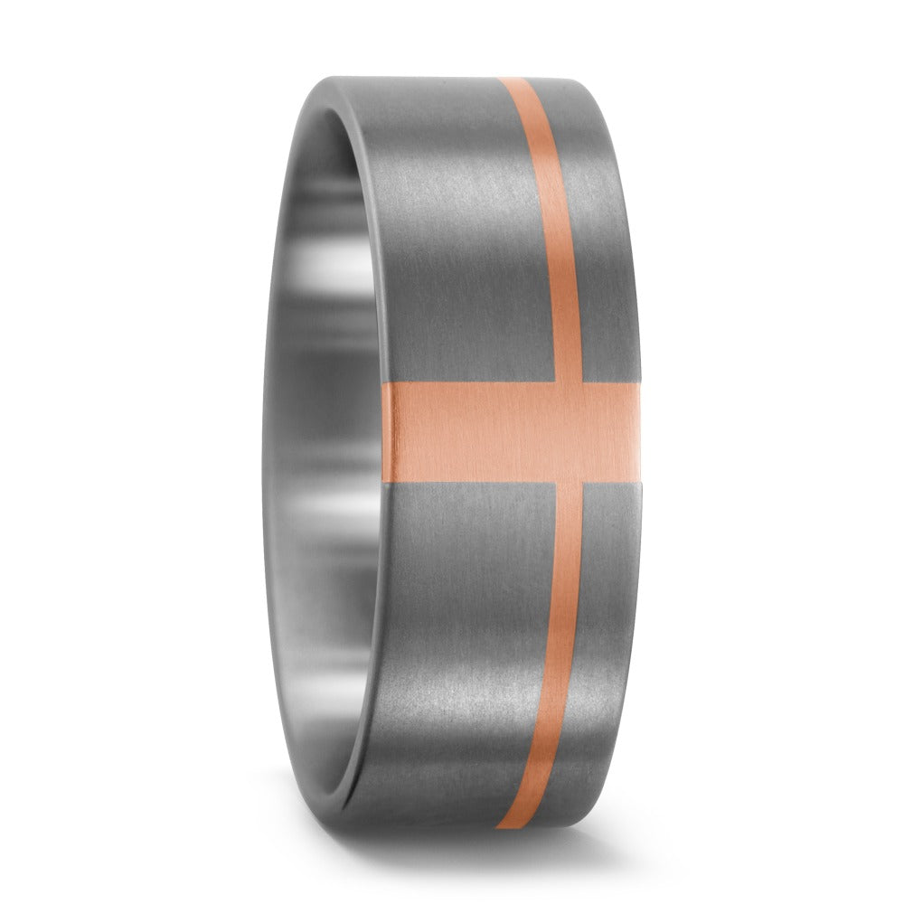 Fingerring Titan, 750/18 K Rotgold, Made in Germany