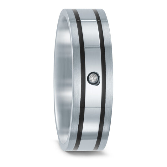 Fingerring Edelstahl Zirkonia