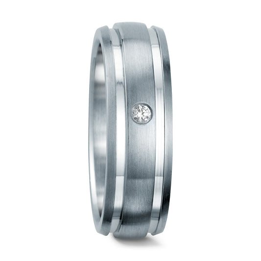 Fingerring Edelstahl Zirkonia