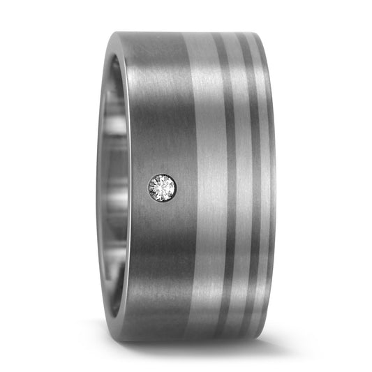 Fingerring Titan, 950 Palladium Diamant 0.02 ct, w-si, Made in Germany
