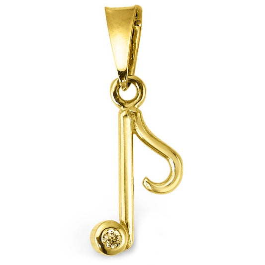 Anhänger 375/9 K Gelbgold Zirkonia, Made in Italy