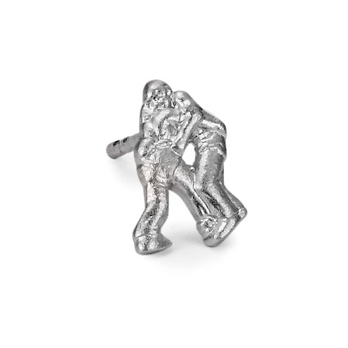 Ohrstecker 1 Stk Silber rhodiniert Schwingen, Made in Germany