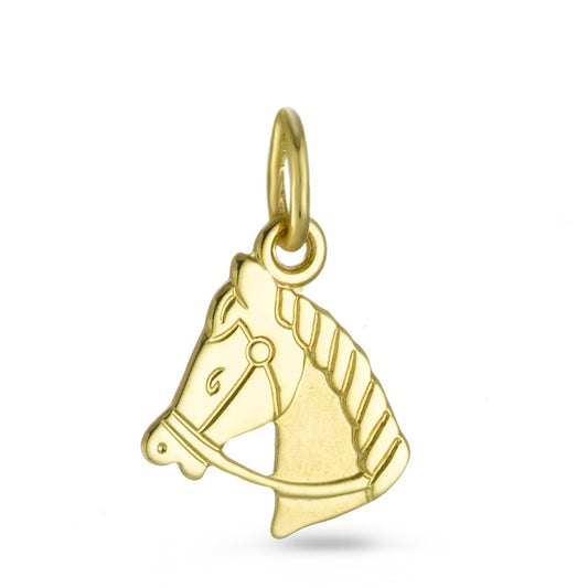 Anhänger 375/9 K Gelbgold Pferd, Made in Germany