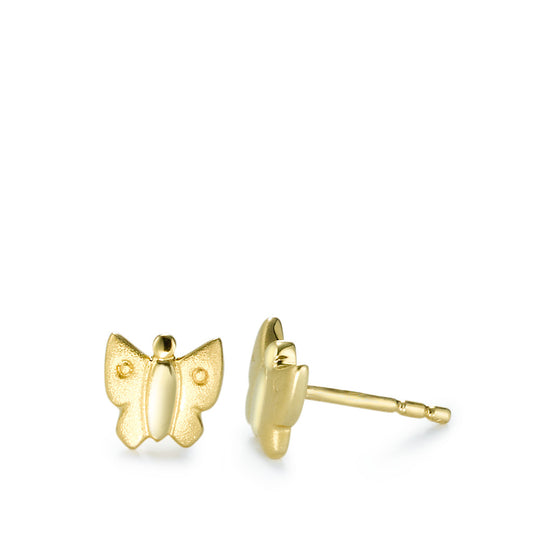 Ohrstecker 750/18 K Gelbgold Schmetterling, Made in Germany