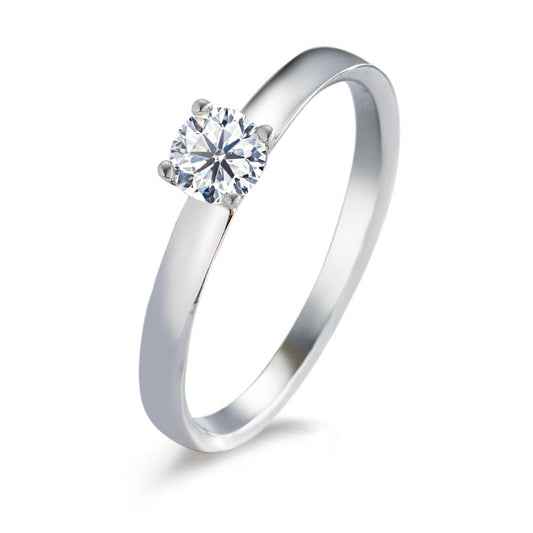 Solitär Ring 375/9 K Weissgold Moissanite 4.5 mm, Made in Germany