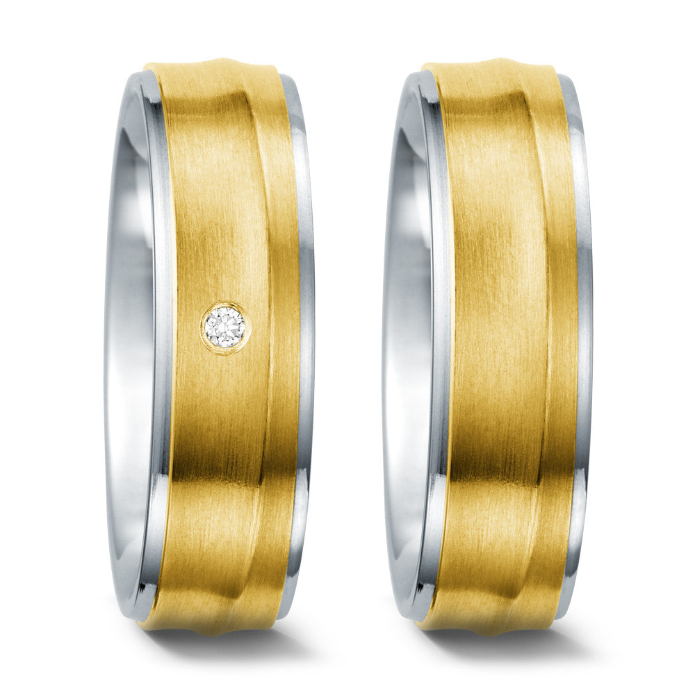 Fingerring Edelstahl, 750/18 K Gelbgold, Made in Germany