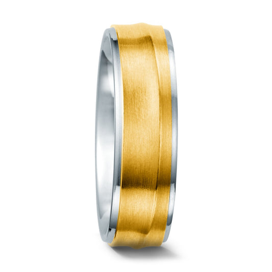 Fingerring Edelstahl, 750/18 K Gelbgold, Made in Germany