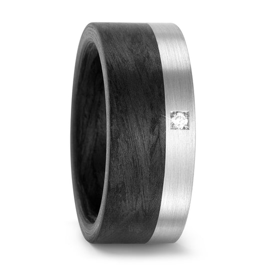Fingerring Carbon, 950 Palladium, Made in Germany