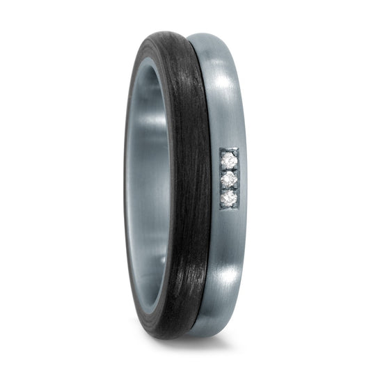 Fingerring Edelstahl, Carbon, Made in Germany