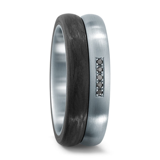 Fingerring Edelstahl, Carbon, Made in Germany