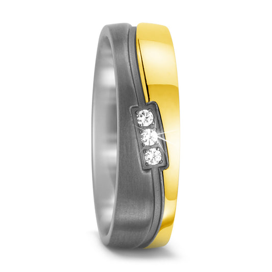Fingerring Titan Zirkonia gelb IP beschichtet