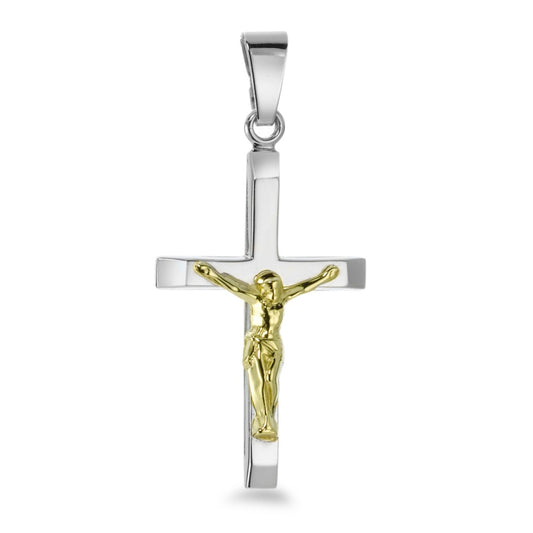 Anhänger 585/14 K Weissgold Kreuz, Made in Germany