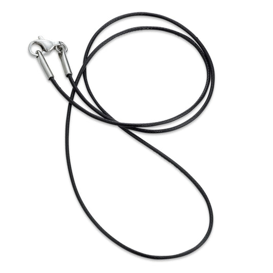 Collier Leder, Edelstahl 42 cm Ø1 mm