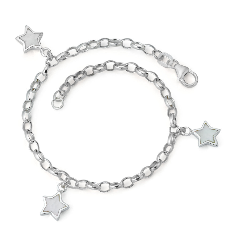 Armband Silber Perlmutt Stern 18 cm Ø7.5 mm