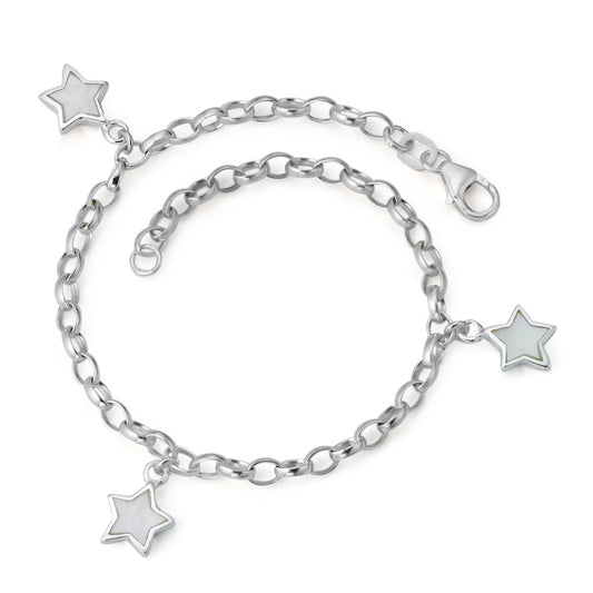 Armband Silber Perlmutt Stern 18 cm Ø7.5 mm