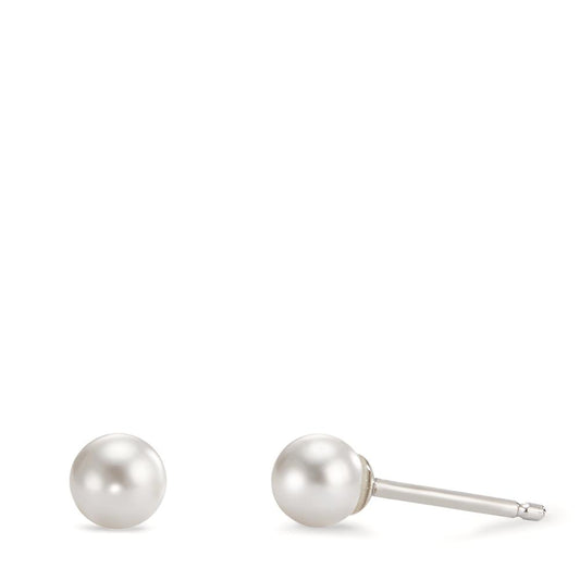 Ohrstecker Silber rhodiniert shining Pearls weiss, 2 Perlen, 5 mm