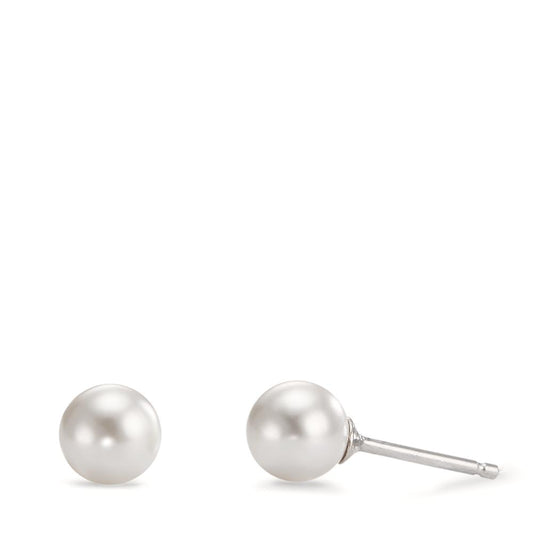 Ohrstecker Silber rhodiniert shining Pearls weiss, 2 Perlen, 6 mm