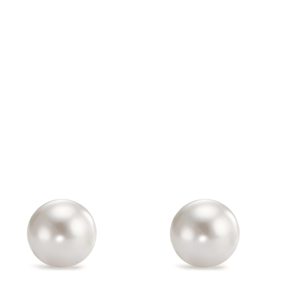 Ohrstecker Silber rhodiniert shining Pearls weiss, 2 Perlen, 8 mm