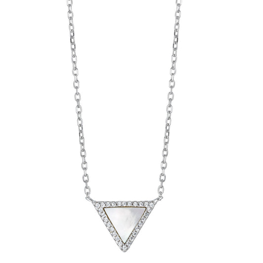 Collier Silber Zirkonia rhodiniert 40-45 cm verstellbar Ø12 mm