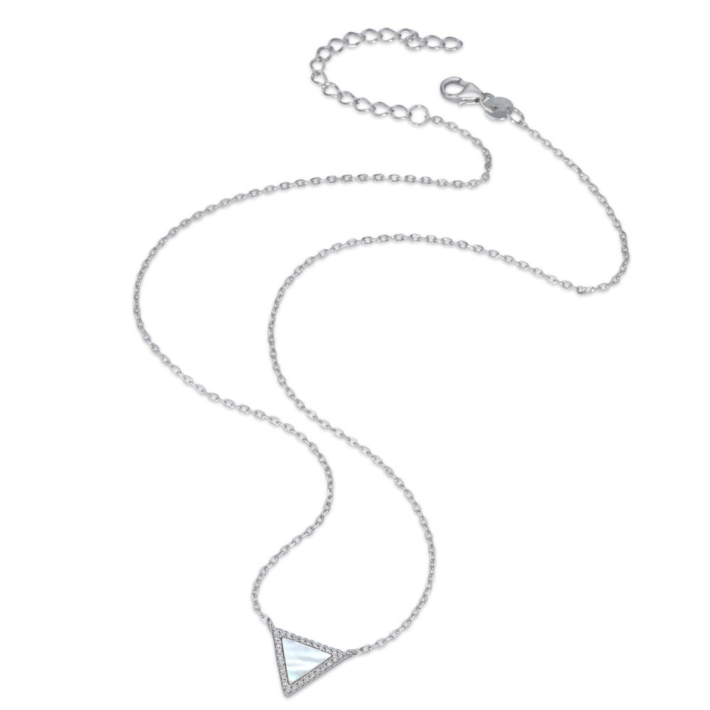 Collier Silber Zirkonia rhodiniert 40-45 cm verstellbar Ø12 mm