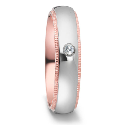 Fingerring Edelstahl Zirkonia IP beschichtet
