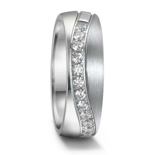Fingerring Edelstahl Zirkonia