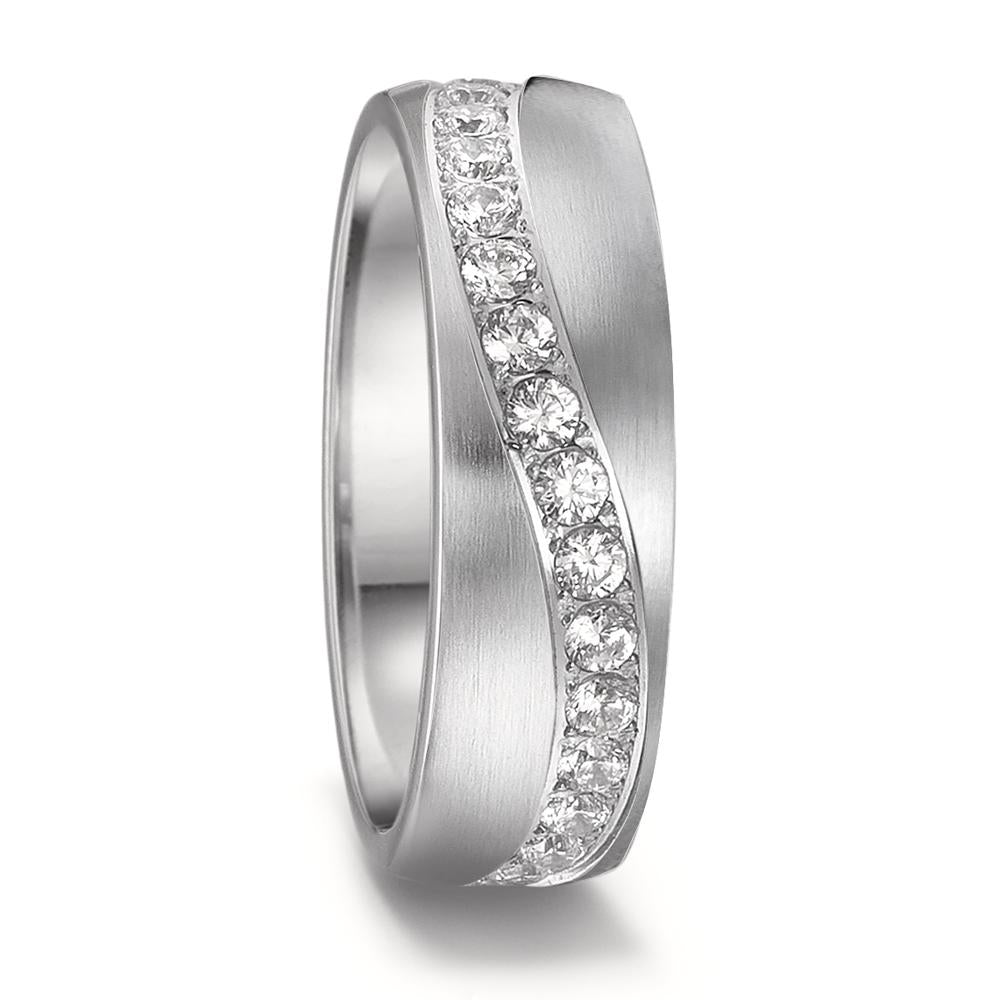 Fingerring Edelstahl Zirkonia
