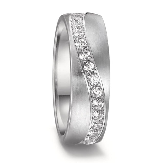 Fingerring Edelstahl Zirkonia