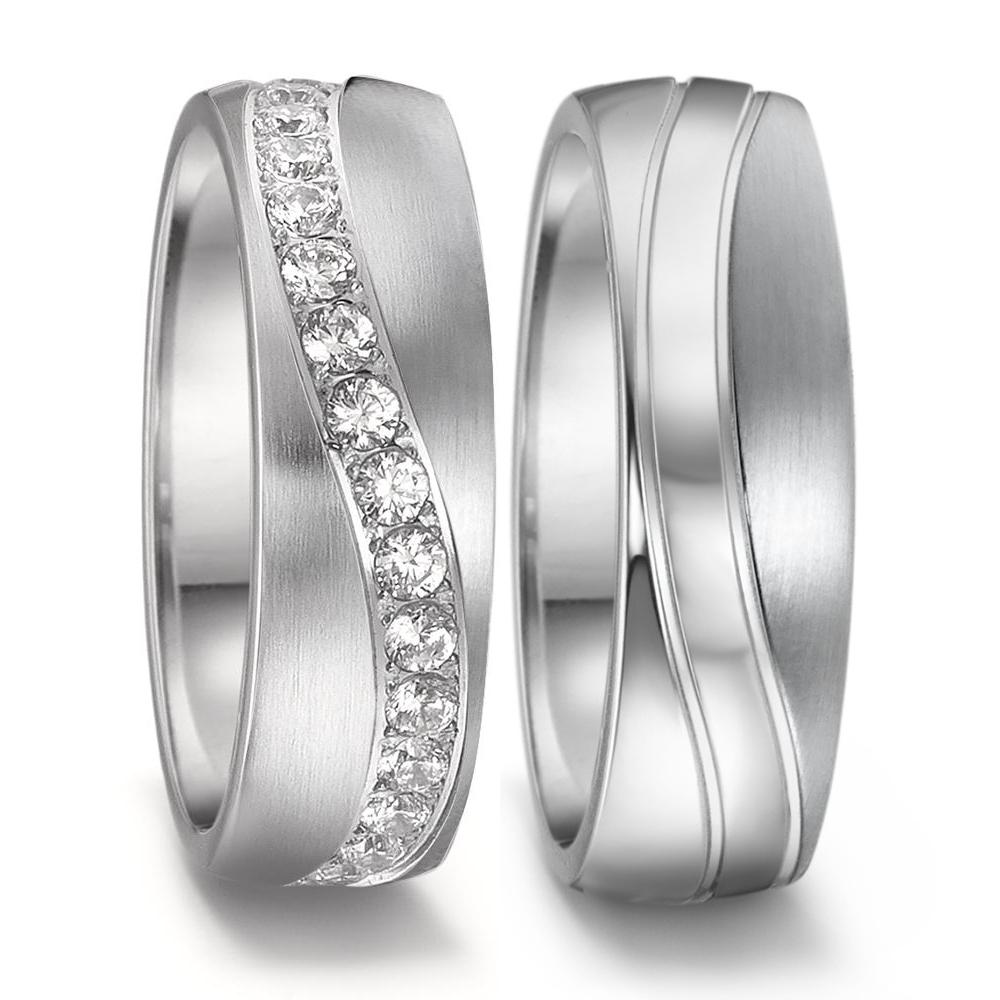 Fingerring Edelstahl Zirkonia