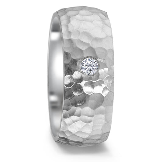 Fingerring Edelstahl Zirkonia