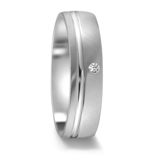 Fingerring Edelstahl Zirkonia