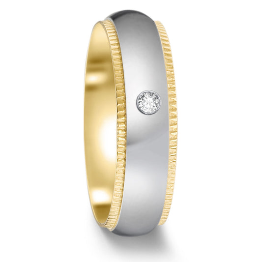 Fingerring Edelstahl Zirkonia gelb IP beschichtet