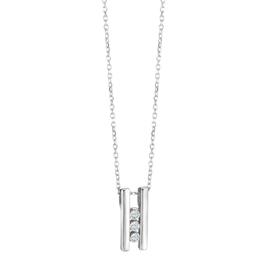 Collier 750/18 K Weissgold Diamant 0.54 ct, 3 Steine, w-pi2 40-42 cm verstellbar