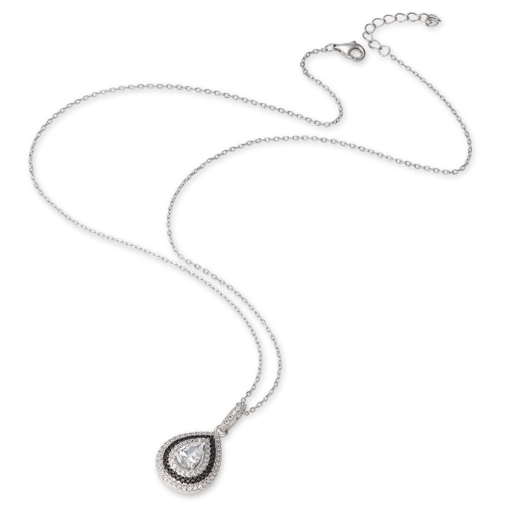 Halskette mit Anhänger Silber Zirkonia rhodiniert 39-42 cm verstellbar
