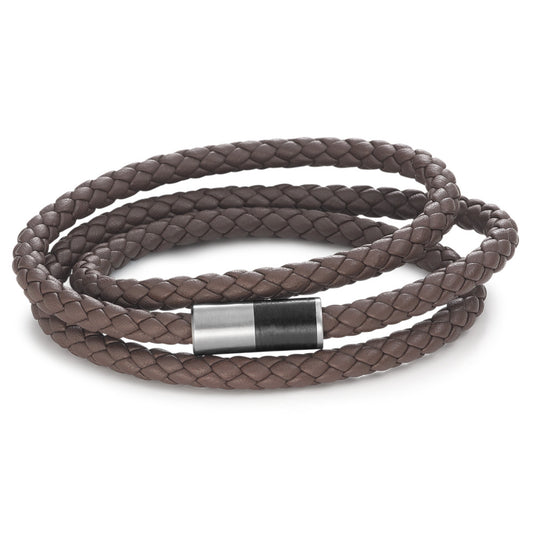 Armband Leder, Titan, Carbon 21 cm Ø6 mm, Made in Germany
