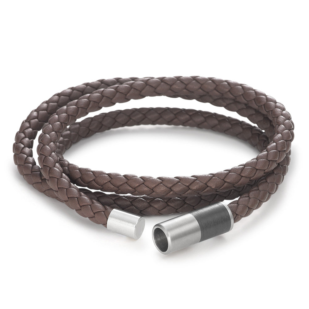 Armband Leder, Titan, Carbon 21 cm Ø6 mm, Made in Germany