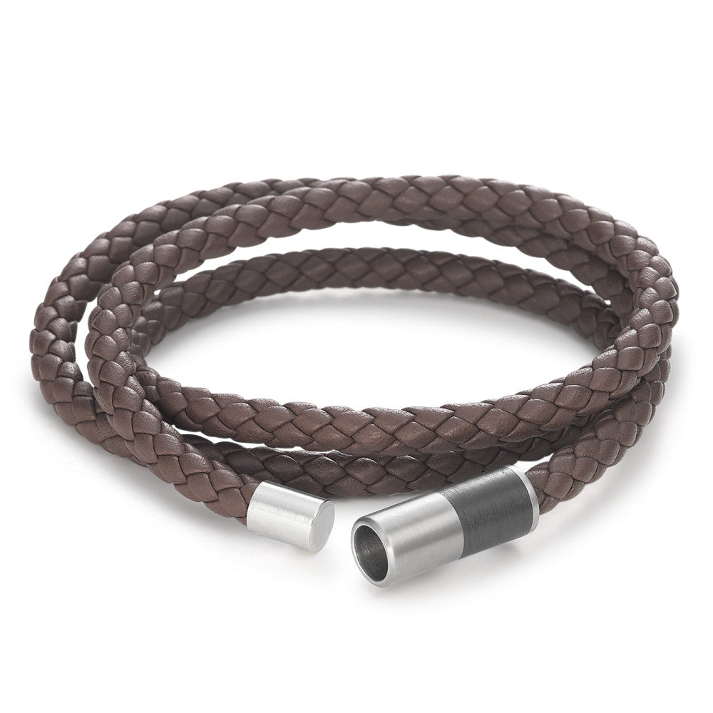 Armband Leder, Titan, Carbon 23 cm Ø6 mm, Made in Germany