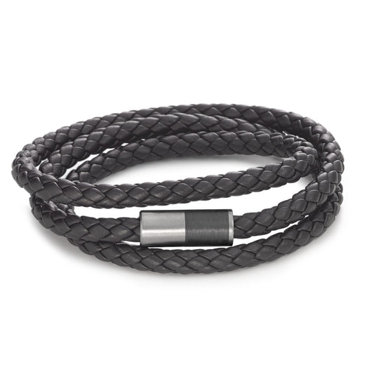 Armband Leder, Titan, Carbon 23 cm Ø6 mm, Made in Germany