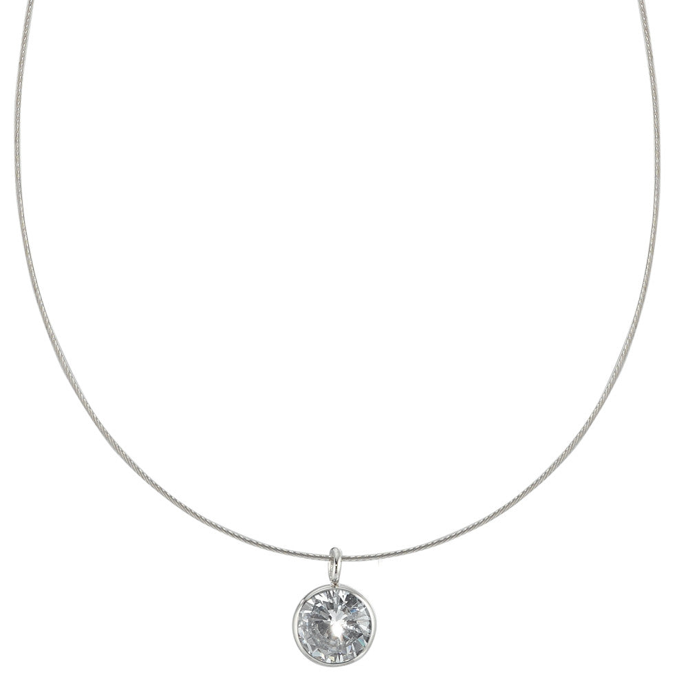 Collier Edelstahl Zirkonia 42 cm