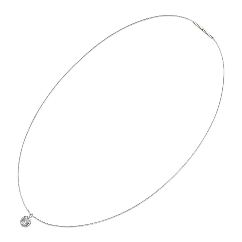 Collier Edelstahl Zirkonia 42 cm
