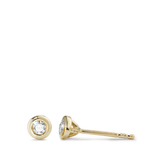 Ohrstecker 585/14 K Gelbgold Diamant 0.10 ct, 2 Steine, w-si Ø4.5 mm, Made in Austria