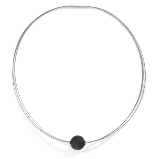 Kugelcollier Globe aus Carbon und Edelstahl, 12mm
