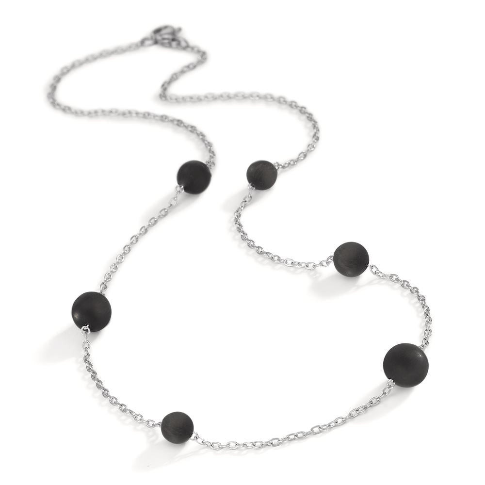 Halskette Candy aus Edelstahl mit Carbon Pearls, 80cm