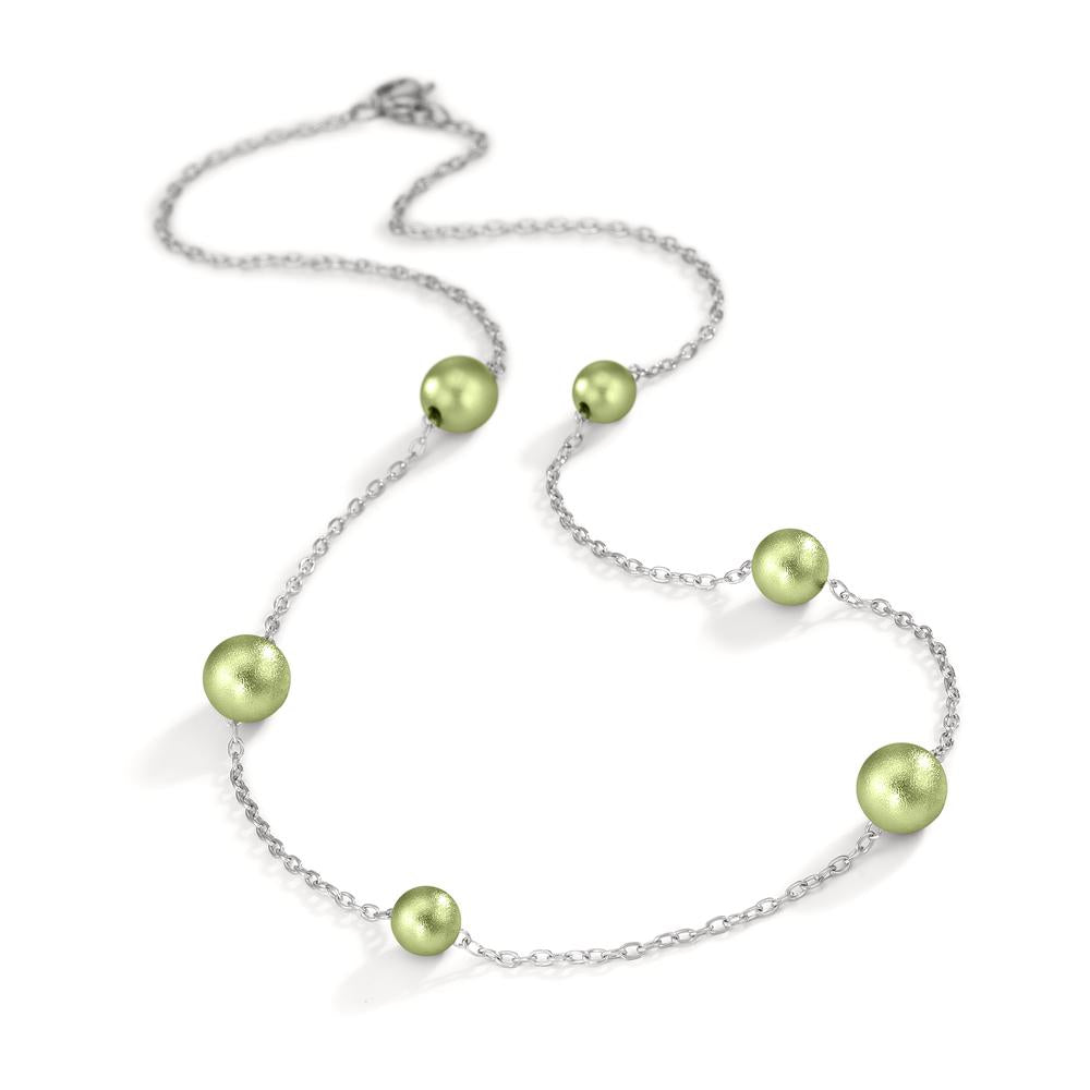Halskette Candy aus Edelstahl mit Aluminium Pearls in Apple Green, 45cm