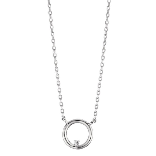 Collier Silber Zirkonia rhodiniert 40-45 cm verstellbar