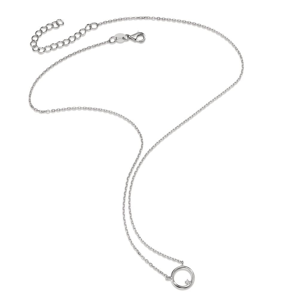 Collier Silber Zirkonia rhodiniert 40-45 cm verstellbar