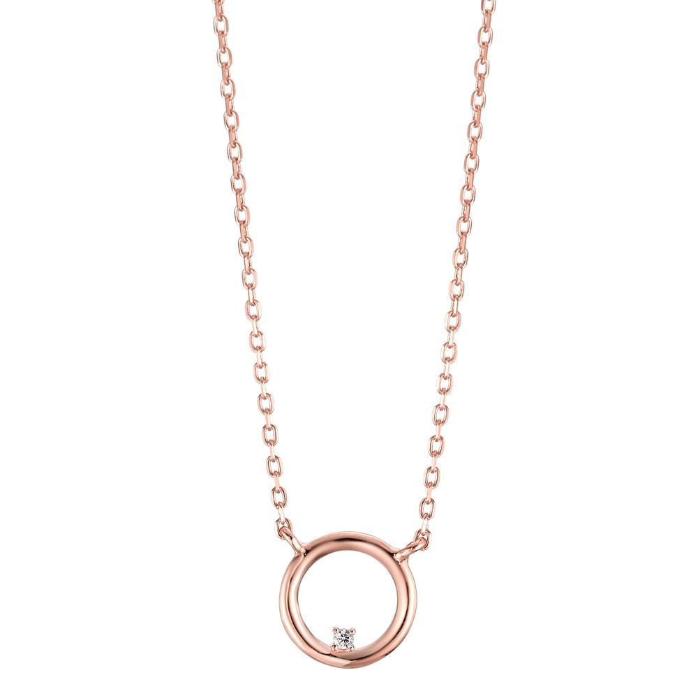Collier Silber Zirkonia rosé vergoldet 40-45 cm verstellbar