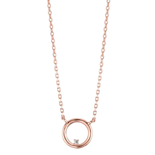 Collier Silber Zirkonia rosé vergoldet 40-45 cm verstellbar